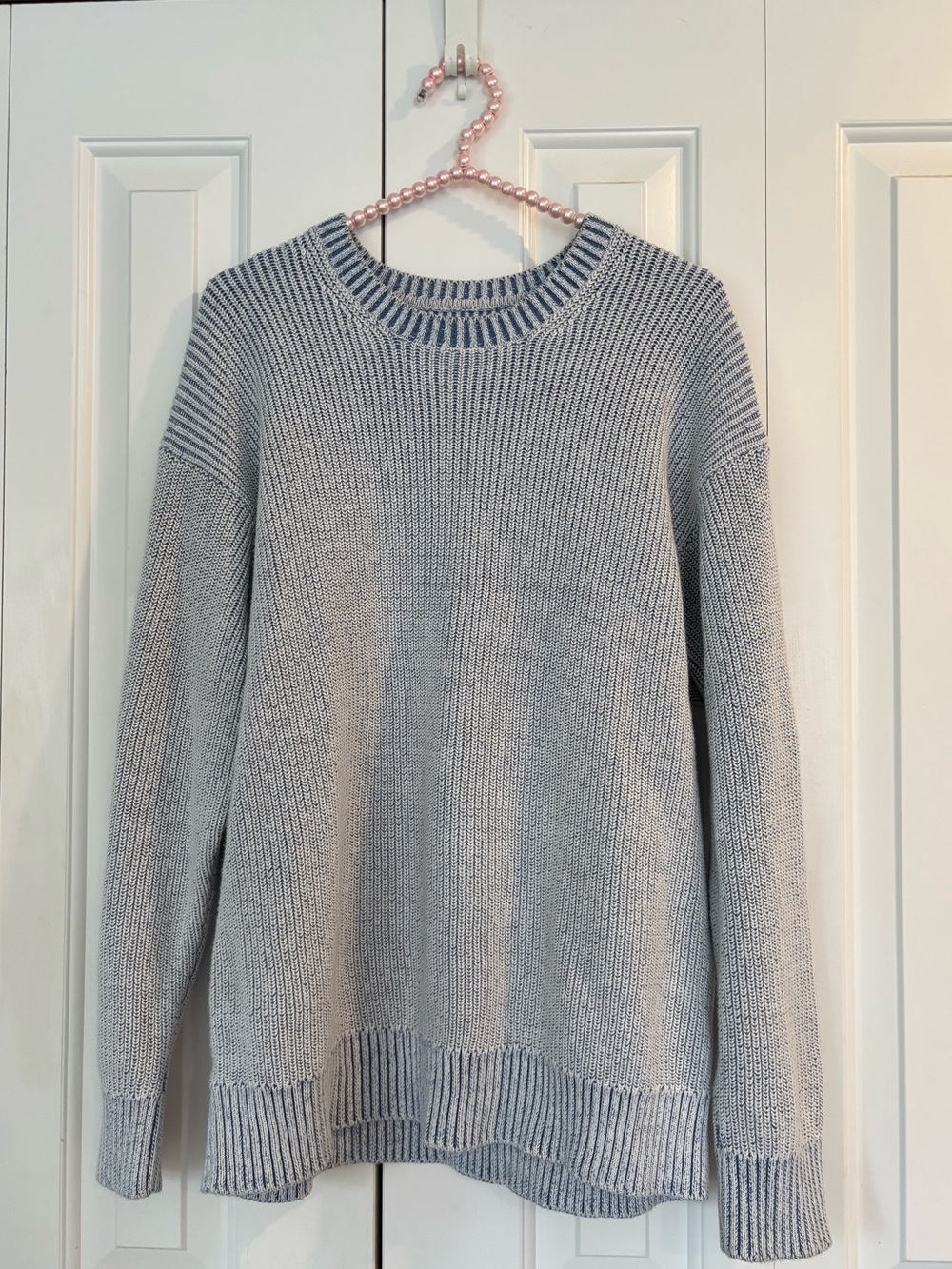 Men’s Blue Knit Crewneck Sweater | Size M